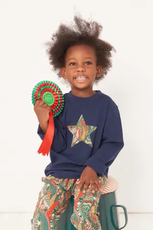 Navy Star T-Shirt in My Little Star Liberty Print