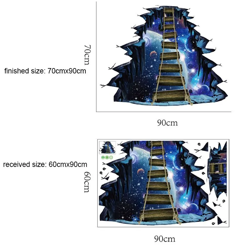NEW 3D Cosmic Space Wall Sticker
