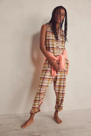 New Free People Women's Wrapped In Flannel Romper, Multi, X-Large! Retails $148 