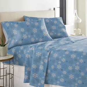 New in package! Pointehaven Heavy Weight Printed Flannel 100-Percent Cotton Deep Pocket Sheet Set, Snow Flakes, Twin! Retails $73 