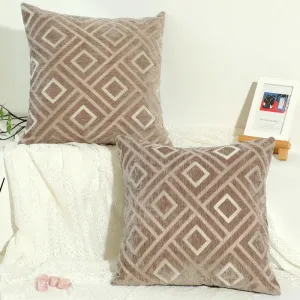 New Set of 2 Dulce Dom Throw Pillow Covers- Ultra Soft Chenille Cushion Cases Pillows Cover Set (Pack Of 2, 18"X18")