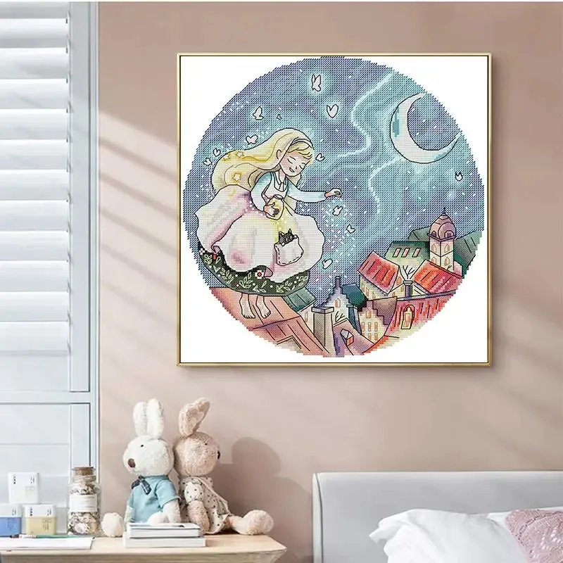 Night Elf Cartoon Character 11ct Cross Stitch Kit