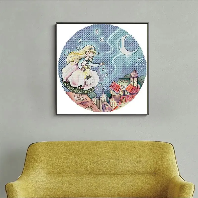Night Elf Cartoon Character 11ct Cross Stitch Kit