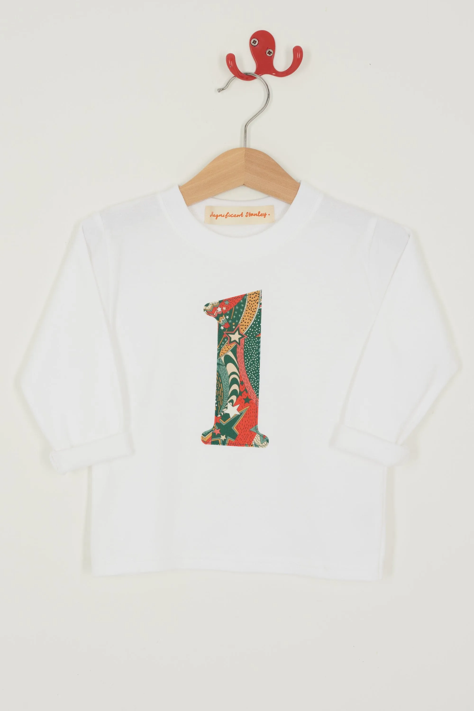Number White T-Shirt in My Little Star Liberty Print