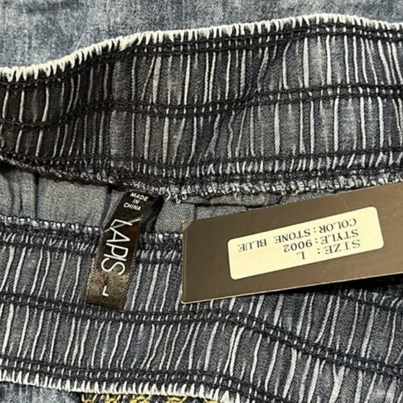 NWT Lapis skirt denim blue chambray long midi length embroidery Sz L