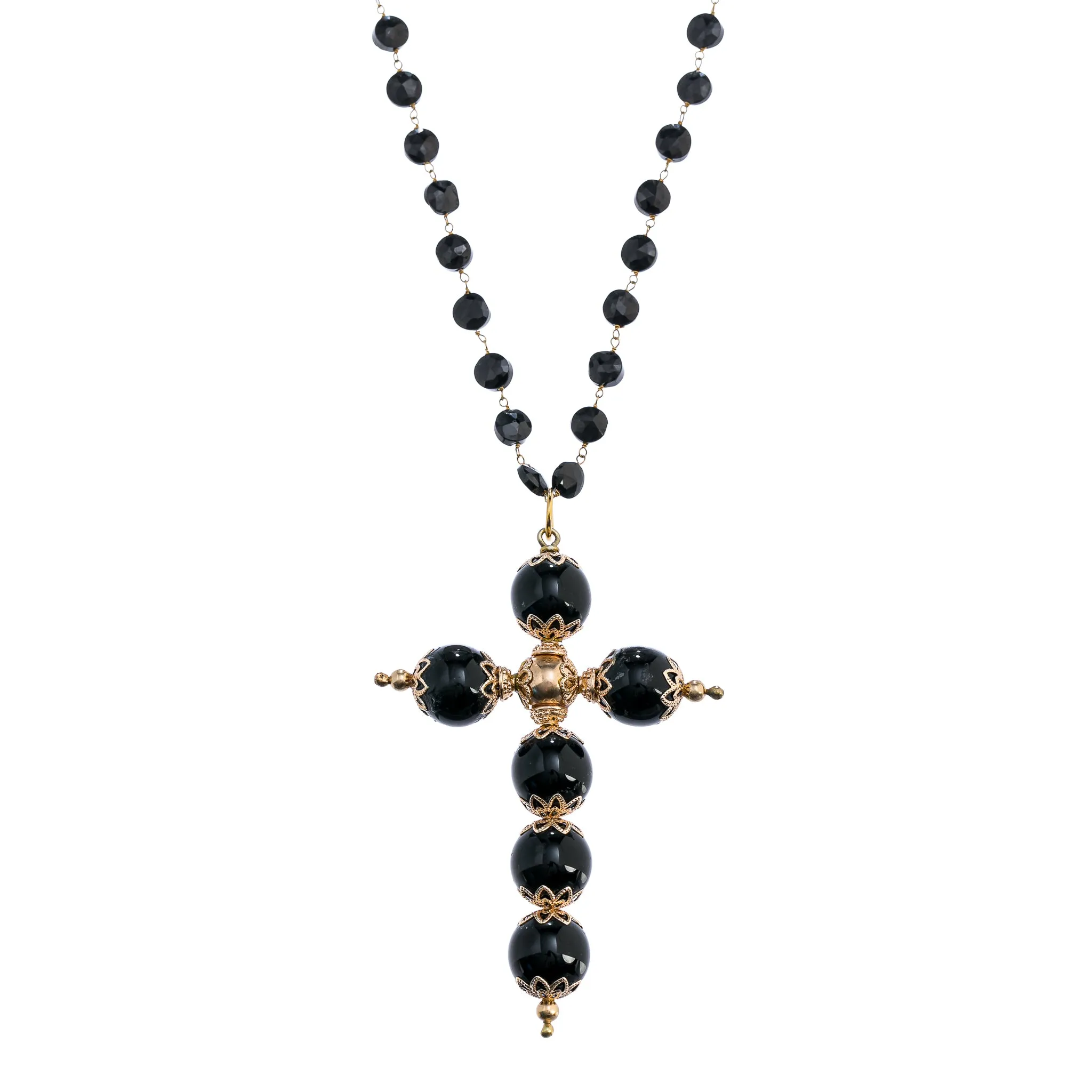 Onyx Cross Necklace