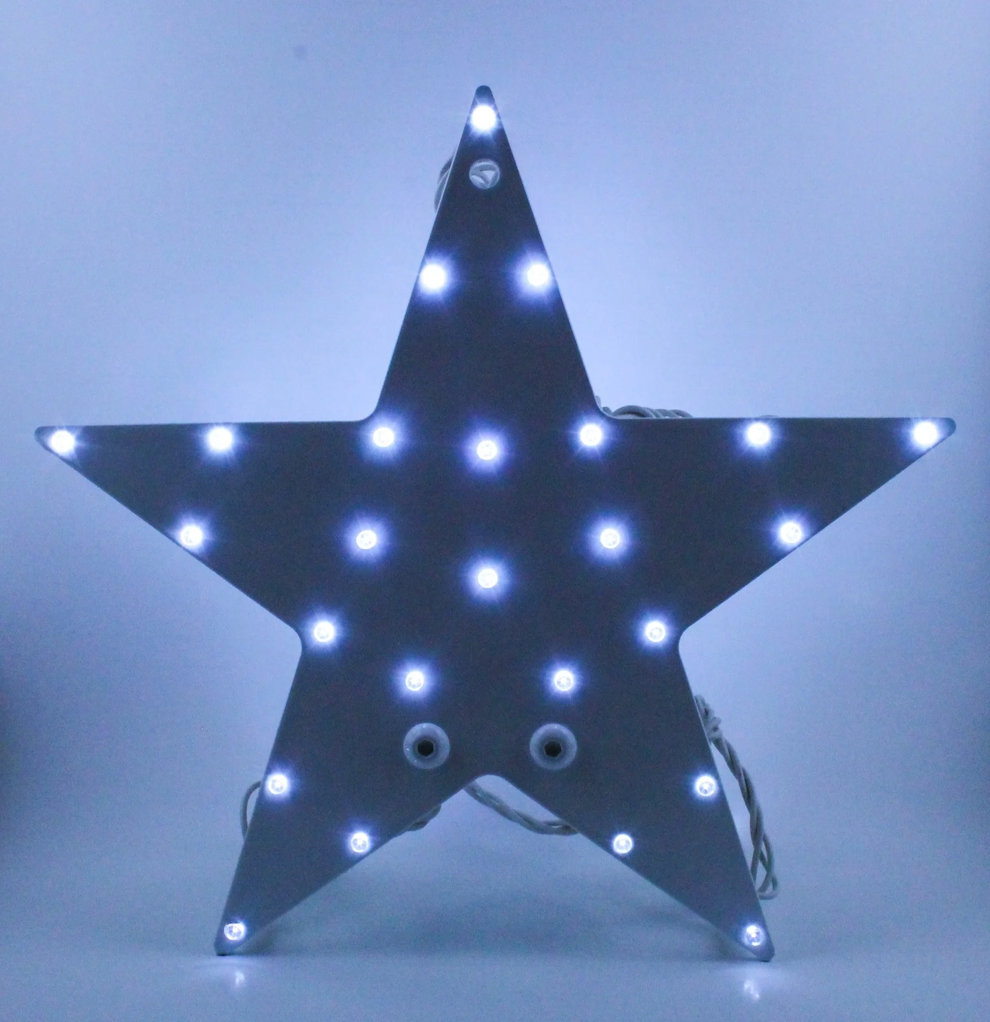 Outdoor LED Lighted Christmas Tree with Green Base and Orange and Purple Tree Lights
