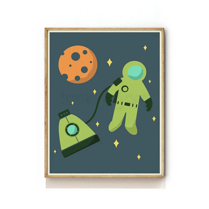 OUTER SPACE NURSERY ART PRINT - ASTRONAUT