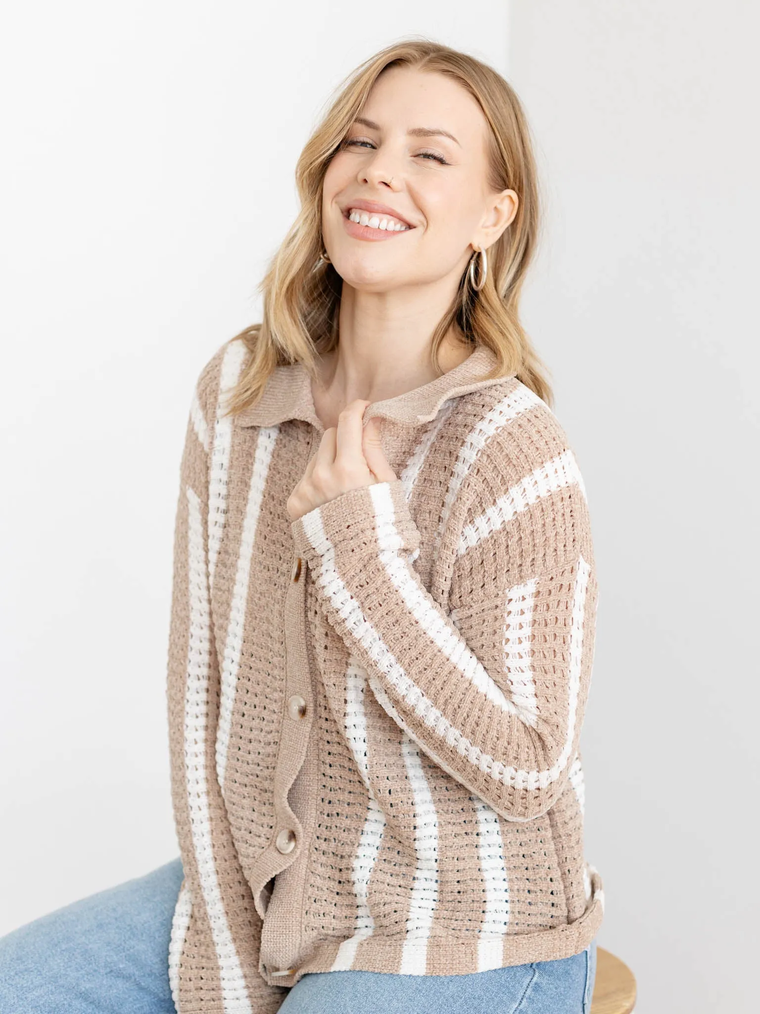 Oversized Chenille Sweater Cardigan