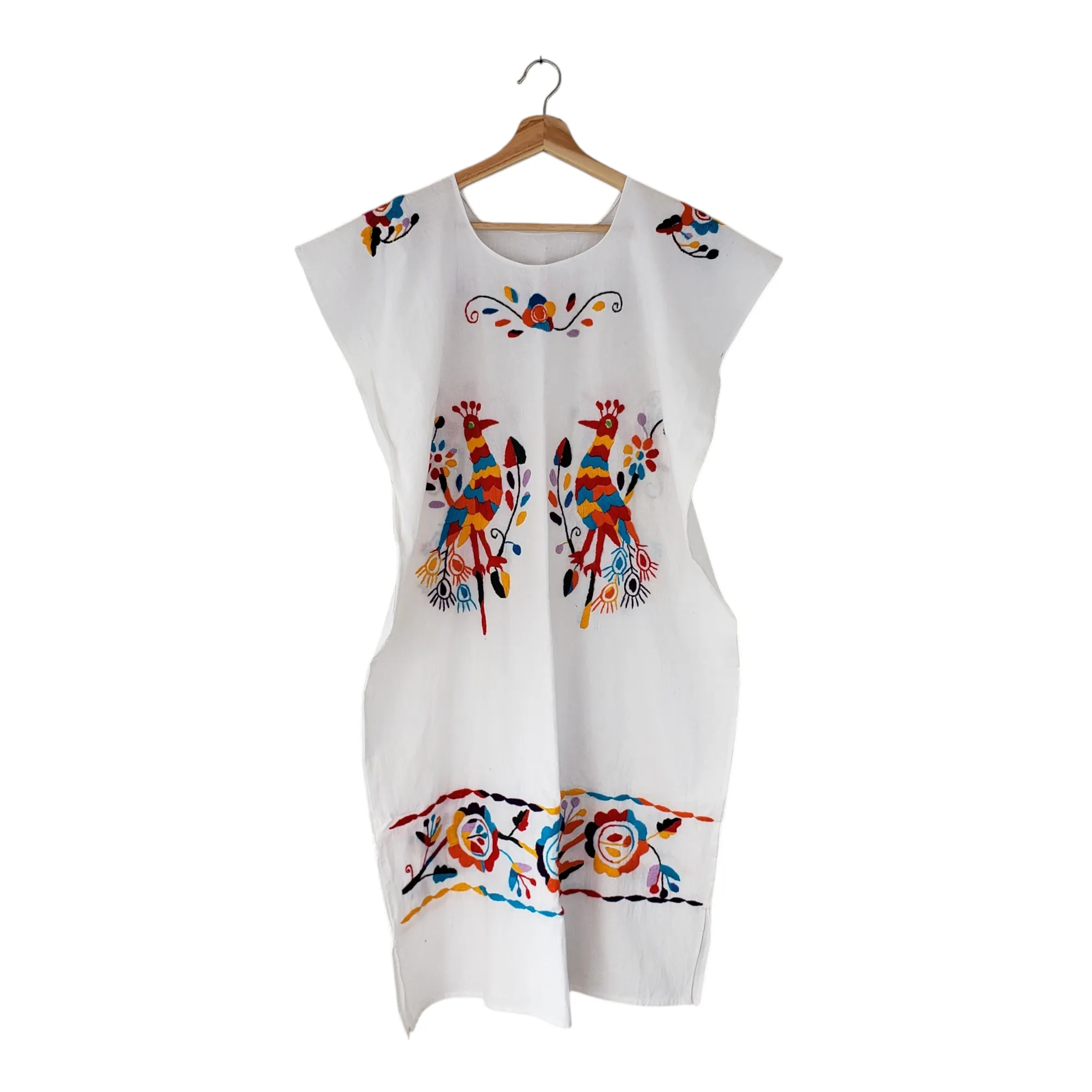Peacock Huipil Mexican Dress - Handmade in Oaxaca Mexico