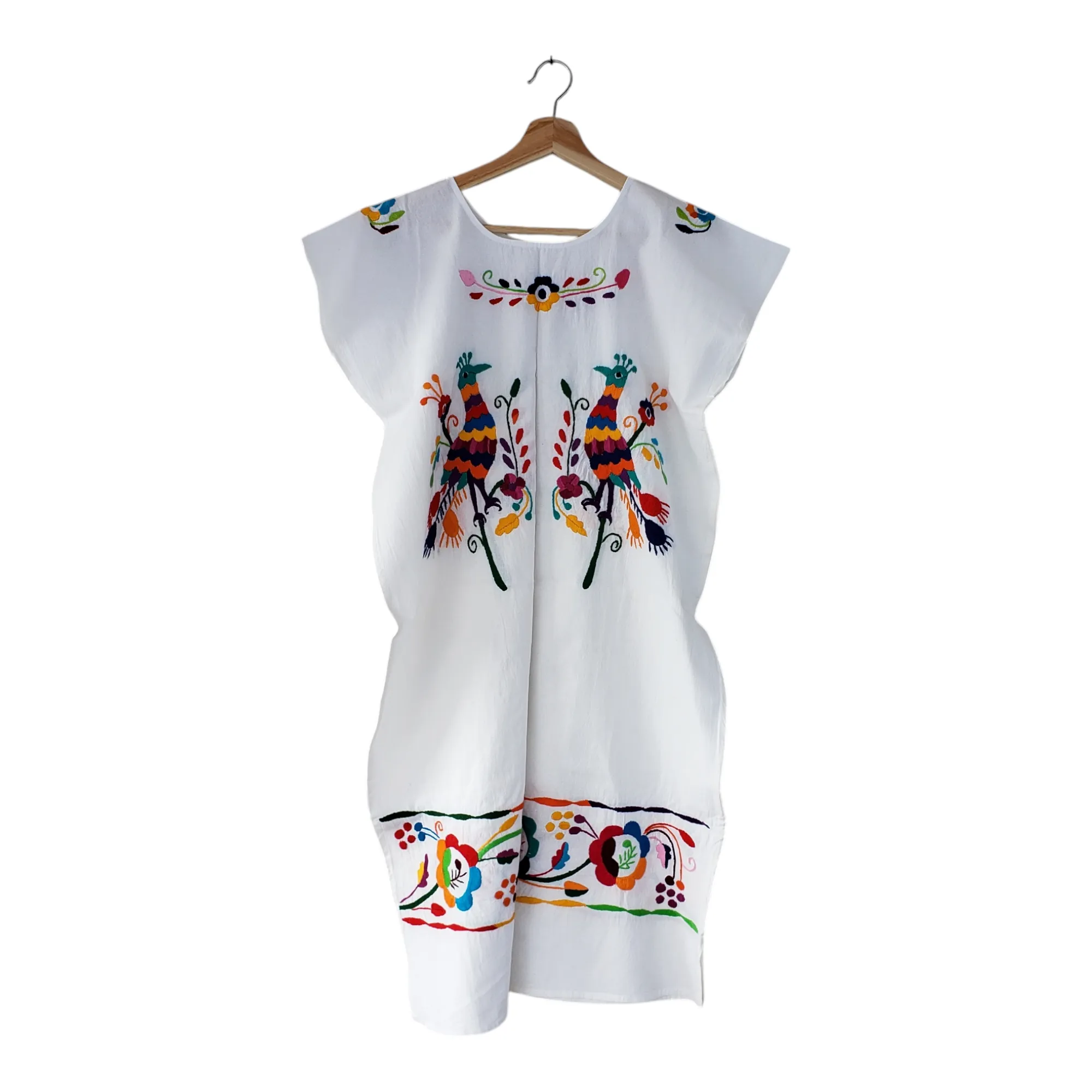 Peacock Huipil Mexican Dress - Handmade in Oaxaca Mexico