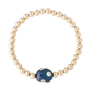 Pearl and Zirconia Encrusted Bracelet