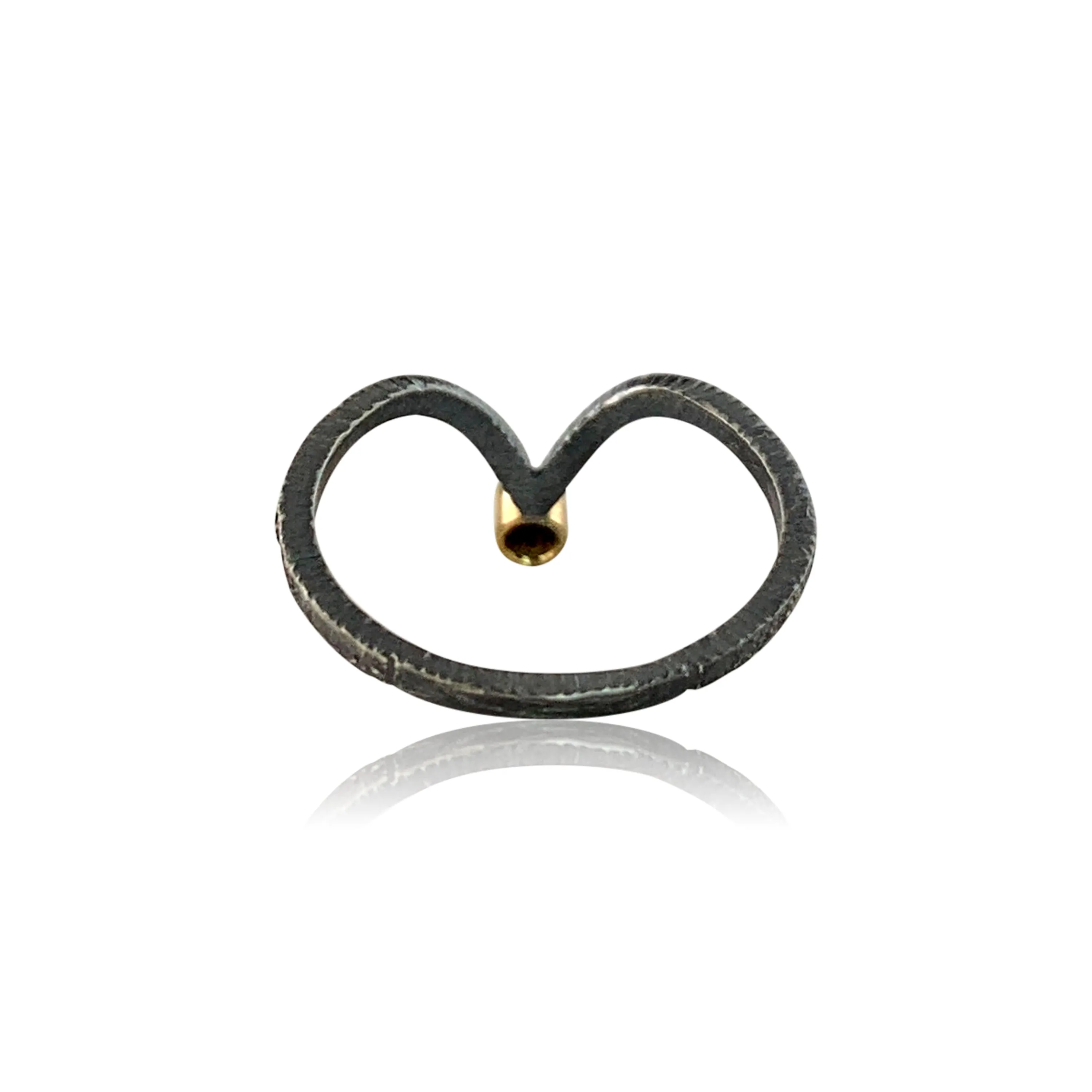 Pebble Chevron Band - SS and White Diamond