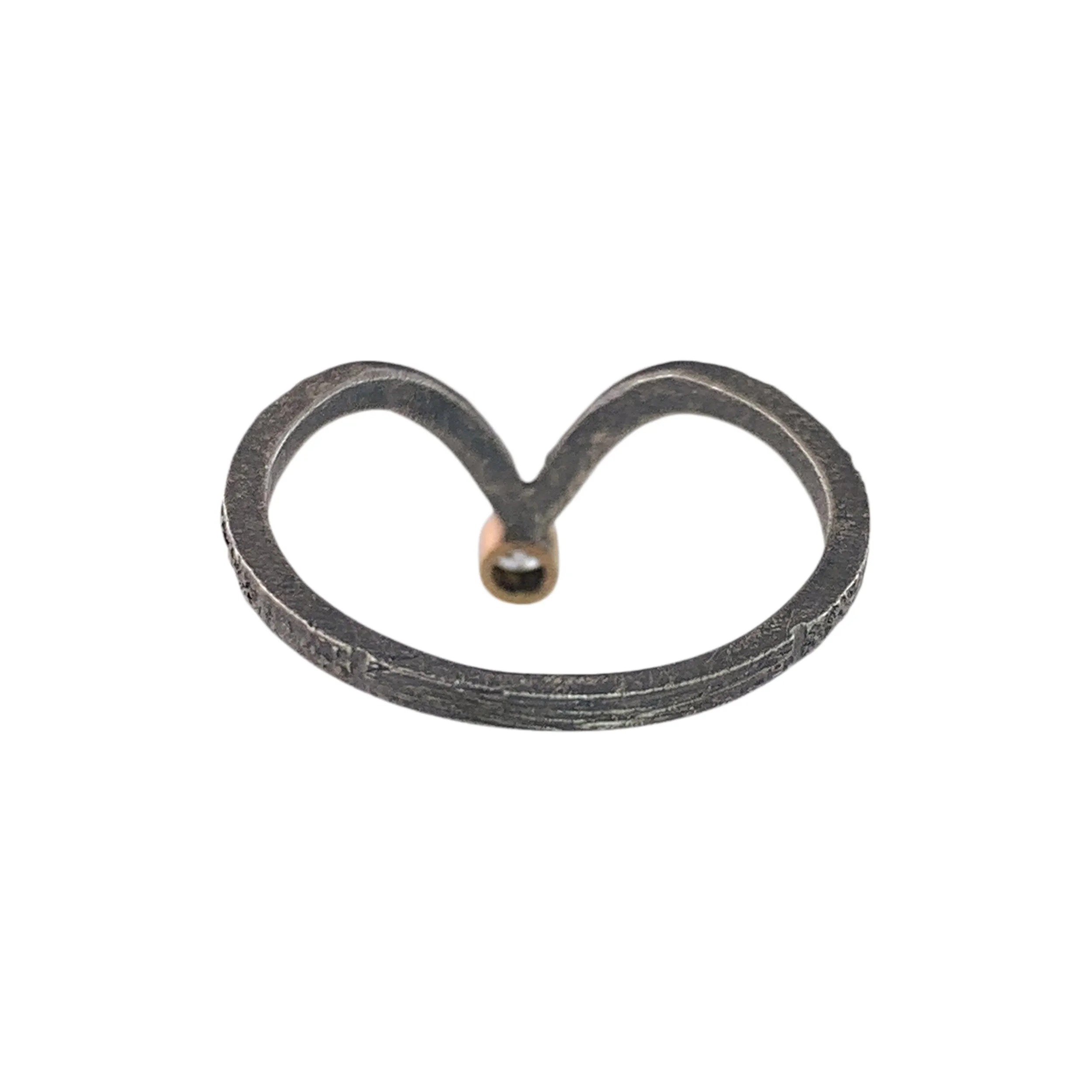 Pebble Chevron Band - SS and White Diamond