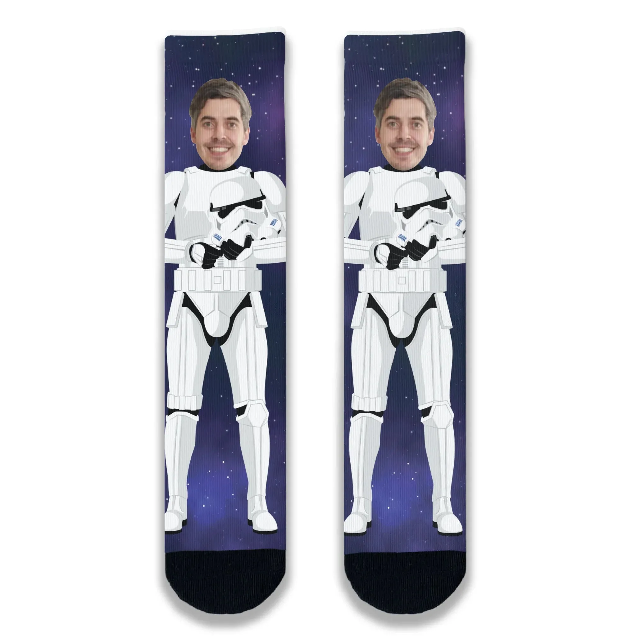 Personalised Stormtrooper Space Face Adult Printed Socks