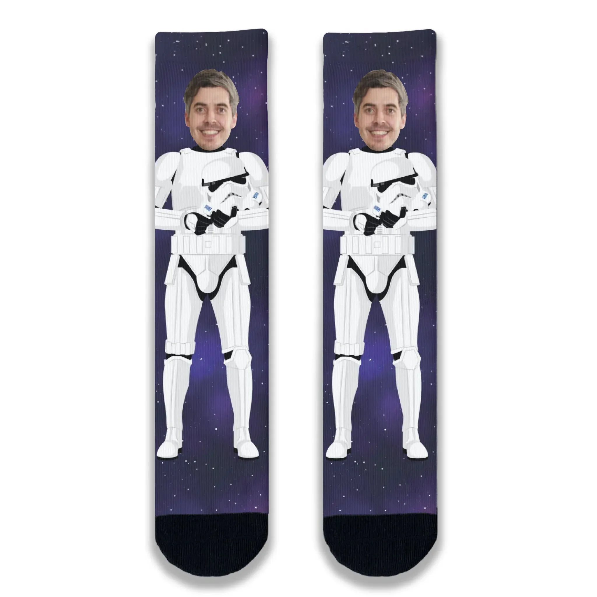 Personalised Stormtrooper Space Face Adult Printed Socks
