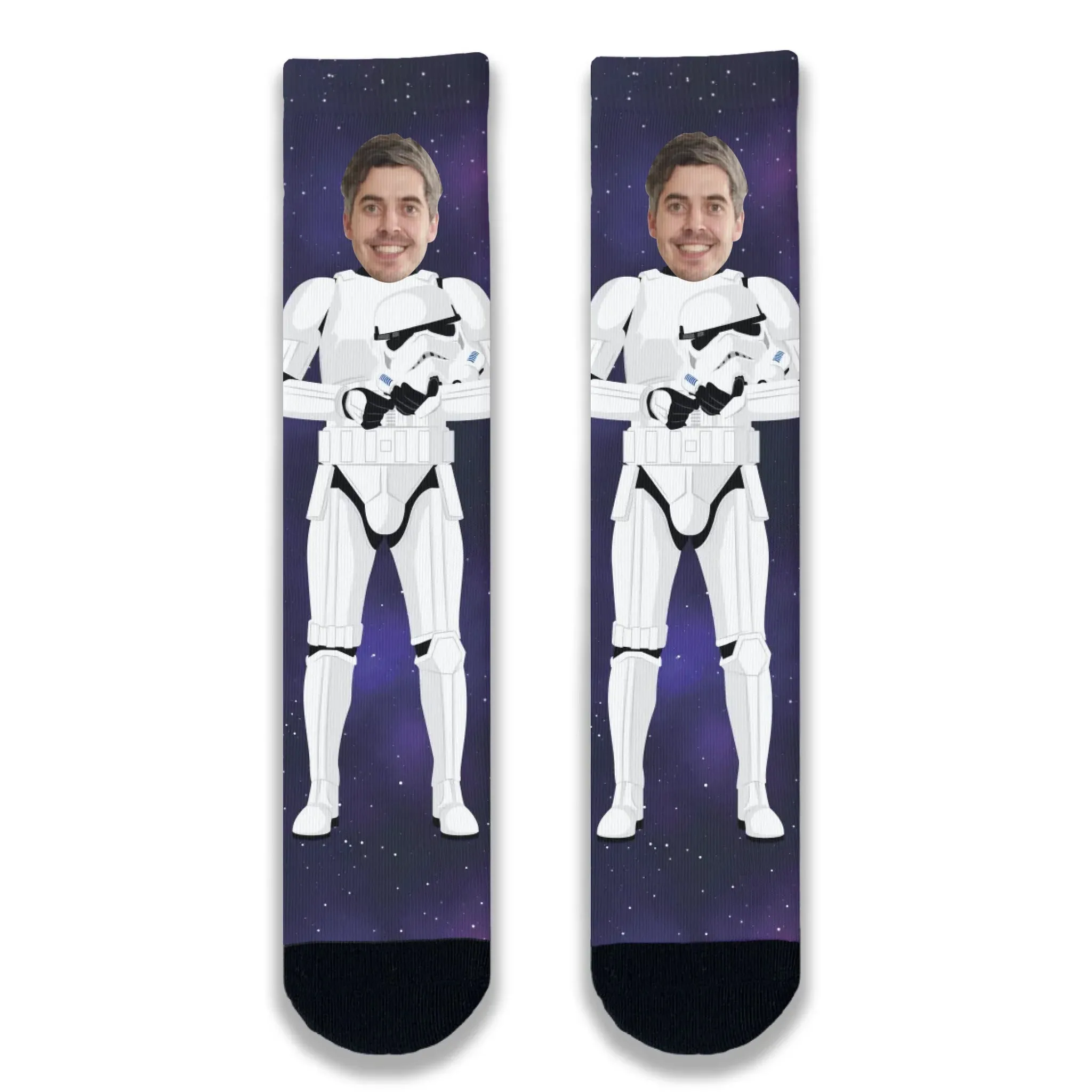 Personalised Stormtrooper Space Face Adult Printed Socks
