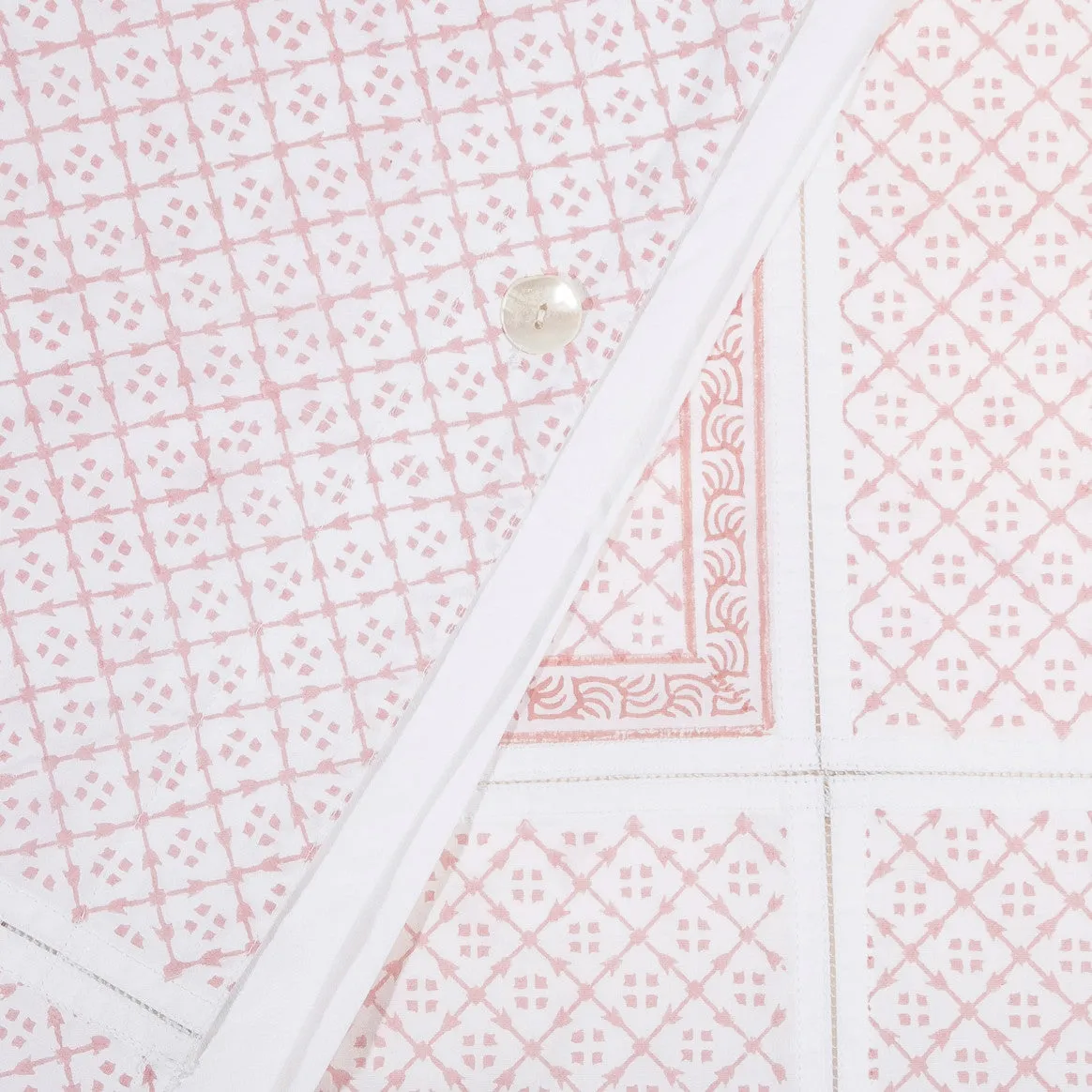 Pia Feather Hand Block Printed Duvet Cover