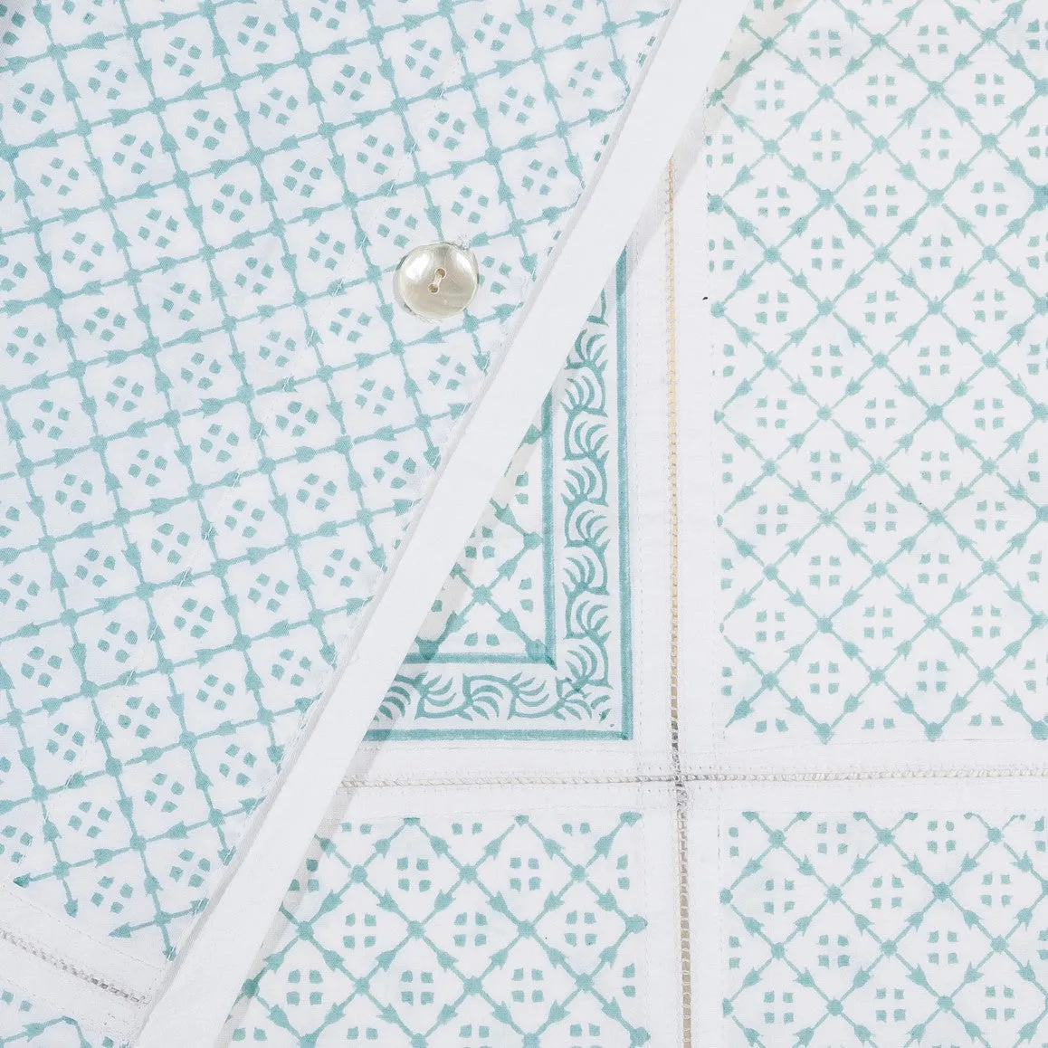 Pia Feather Hand Block Printed Duvet Cover