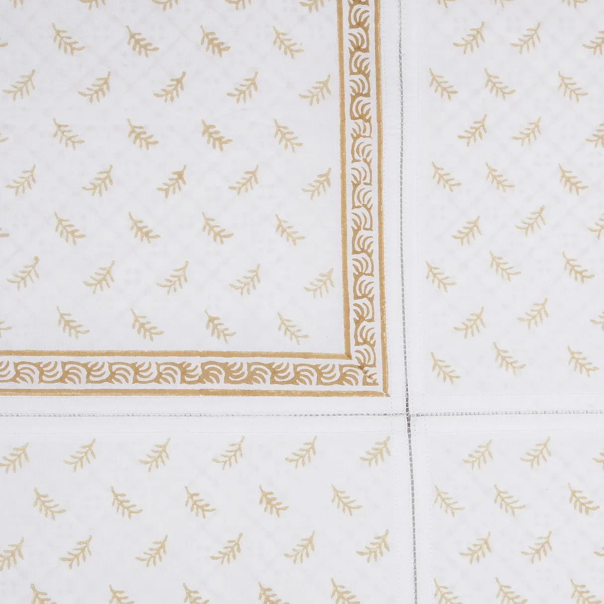 Pia Feather Hand Block Printed Duvet Cover