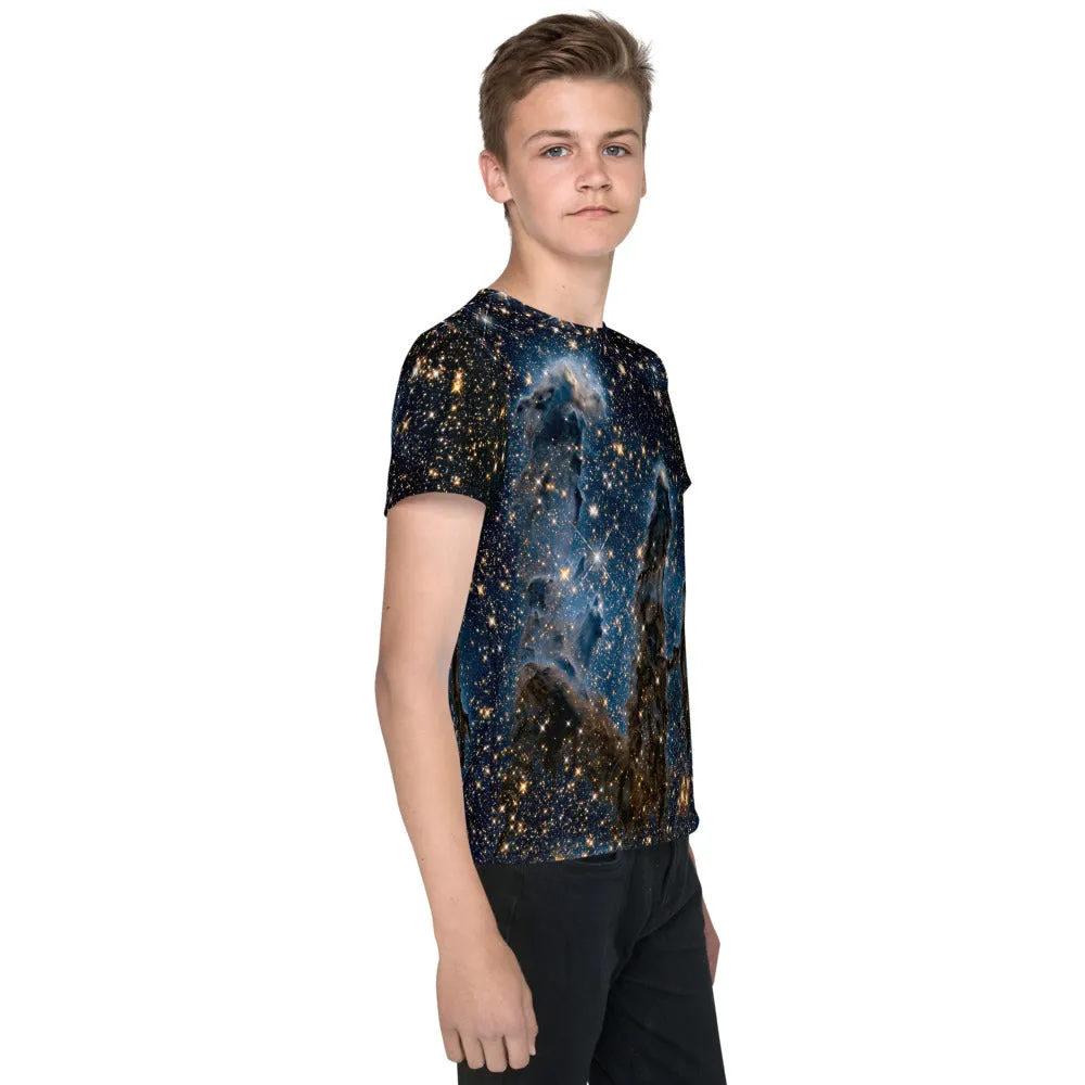 Pillars of Creation in Infrared by Hubble Kids T-Shirt (Toddler–Teen)