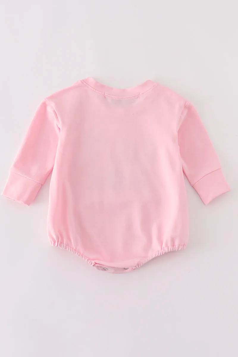 Pink Halloween Lil Boo Chenille Patch Girl Bubble