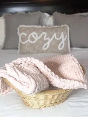 Powder Pink Cozy Throw