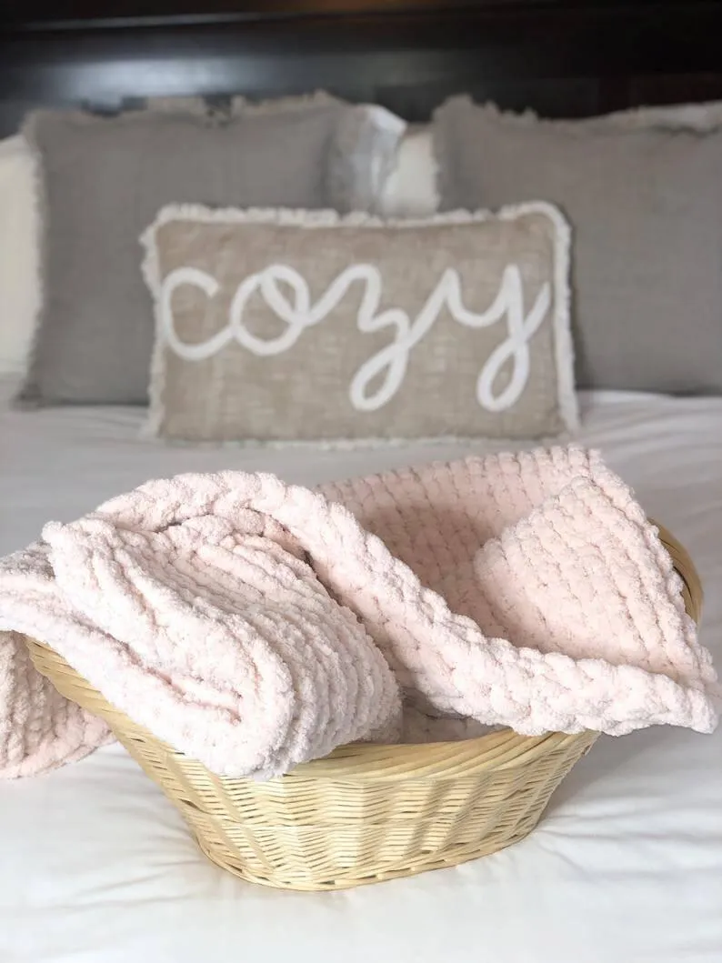 Powder Pink Cozy Throw