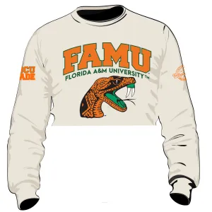 Pre Order ( Ship Mar 15th) FAMU | Arch CREAM Chenille Crop SWEATSHIRT