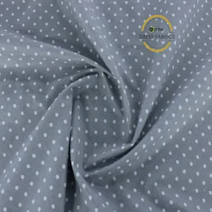 Printed Flannel Fabric Grey Dots 150cm