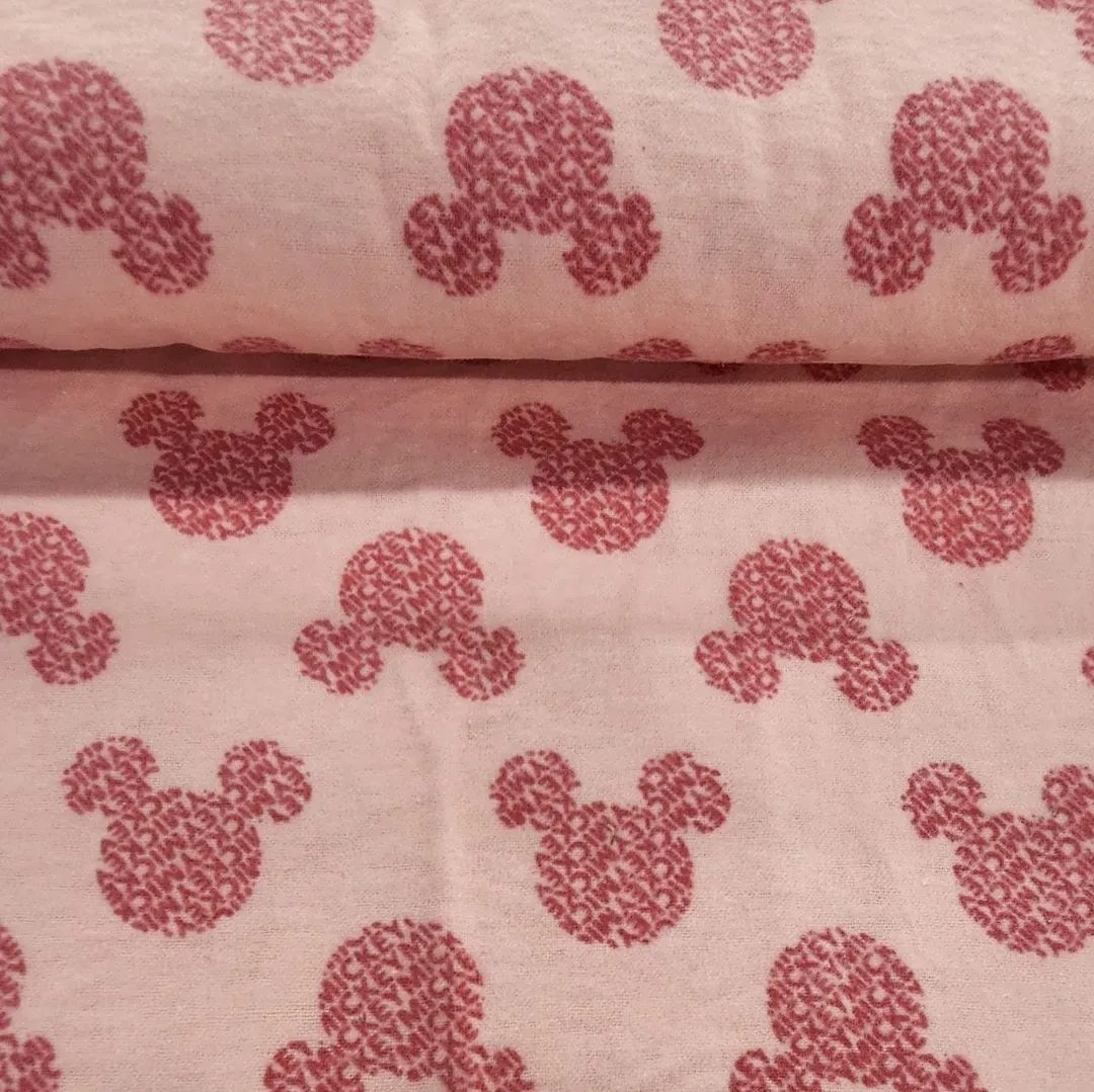 Printed Flannel Fabric Minnie Red 110 cm