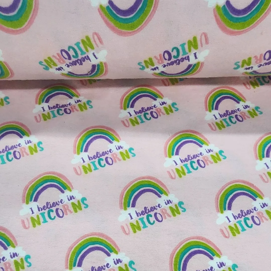 Printed Flannel Fabric Unicorn Rainbow 110 cm