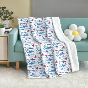 Printed Soft Flannel Fleece Throw Sherpa Kids Blanket 40 X 50 Inch