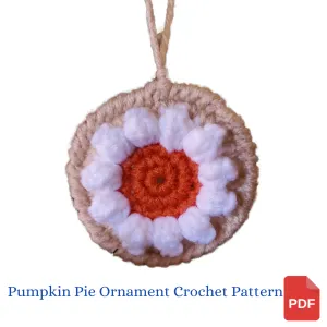 Pumpkin Pie Earring Crochet Pattern - Christmas Tree Ornament Crochet Pattern