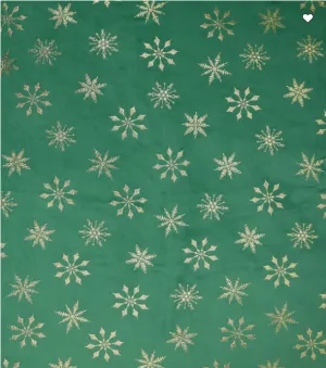 Pure Plush Fleece - Green with snowflakes