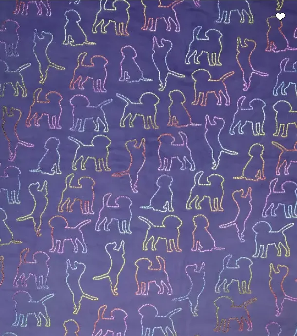 Pure Plush Fleece - Purple with Multicolored dogs
