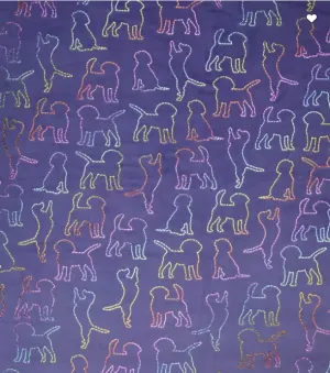 Pure Plush Fleece - Purple with Multicolored dogs