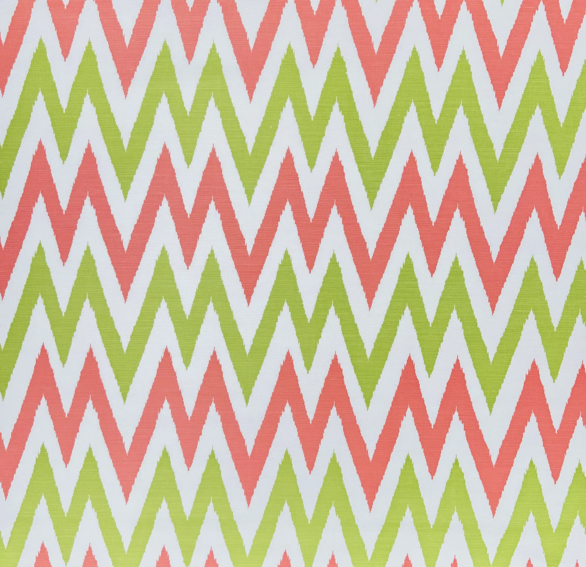 Quadrille Fabric: Tashkent II Small Scale - Custom Coral / Lime on White Belgian Linen / Cotton