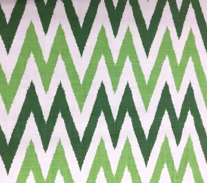 Quadrille Fabric: Tashkent II Small Scale - Custom Dark Green / Jungle Green on White 100% Heavy Basketweave Linen