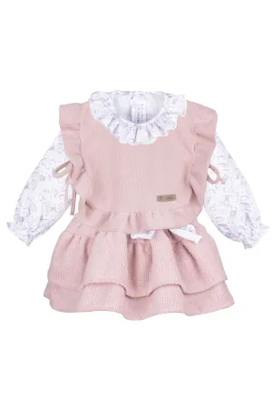 "Scarlett" Dusky Pink Chenille Jumper, Blouse & Skirt