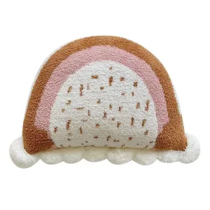 Rainbow-Shaped Embroidered Decorative Pillow