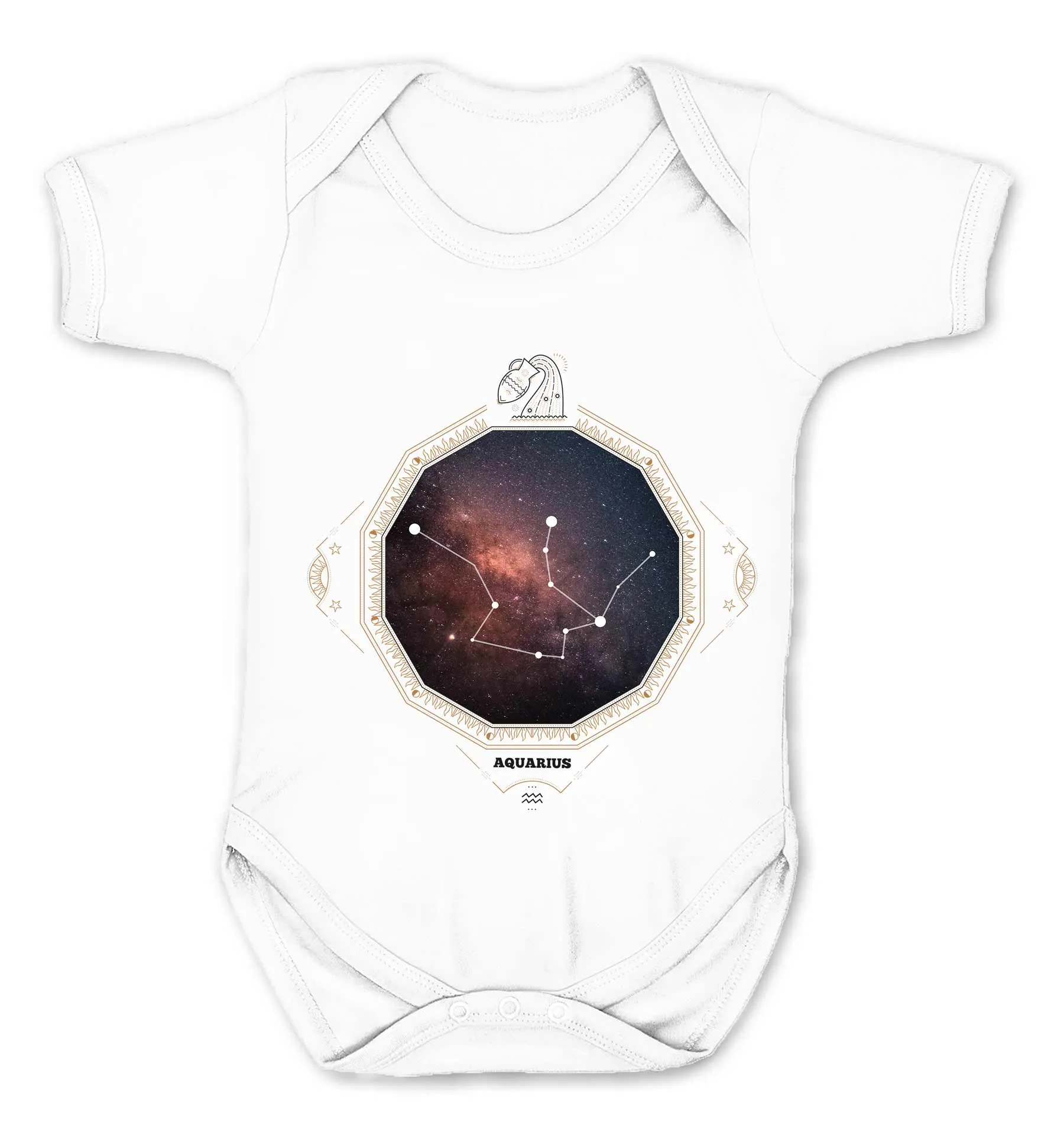 Reality Glitch Aquarius Star Sign Constellation Kids Babygrow
