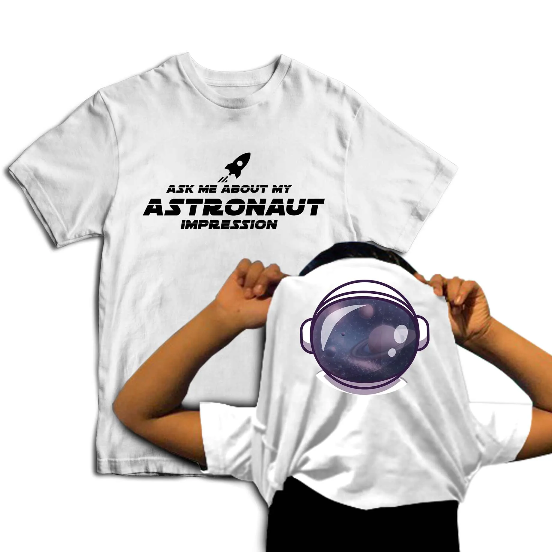 Reality Glitch Ask Me About My Astronaut Impression Flip Kids T-Shirt