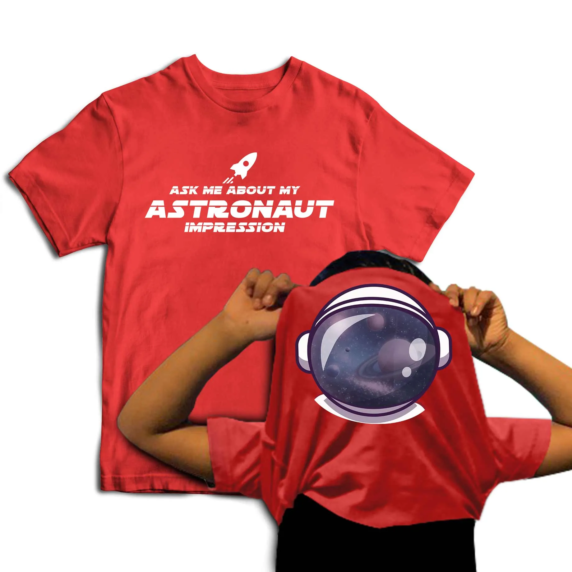 Reality Glitch Ask Me About My Astronaut Impression Flip Kids T-Shirt