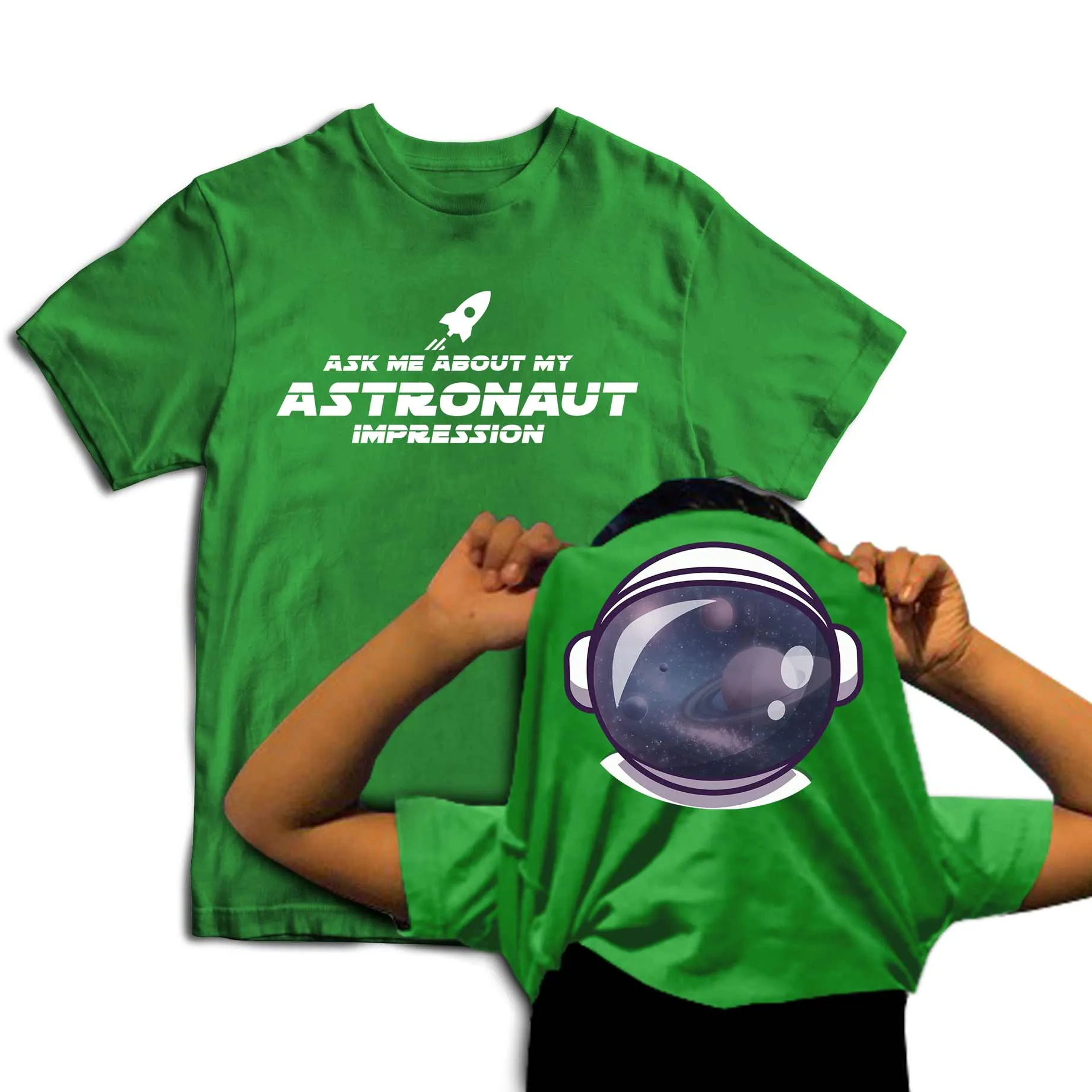 Reality Glitch Ask Me About My Astronaut Impression Flip Kids T-Shirt