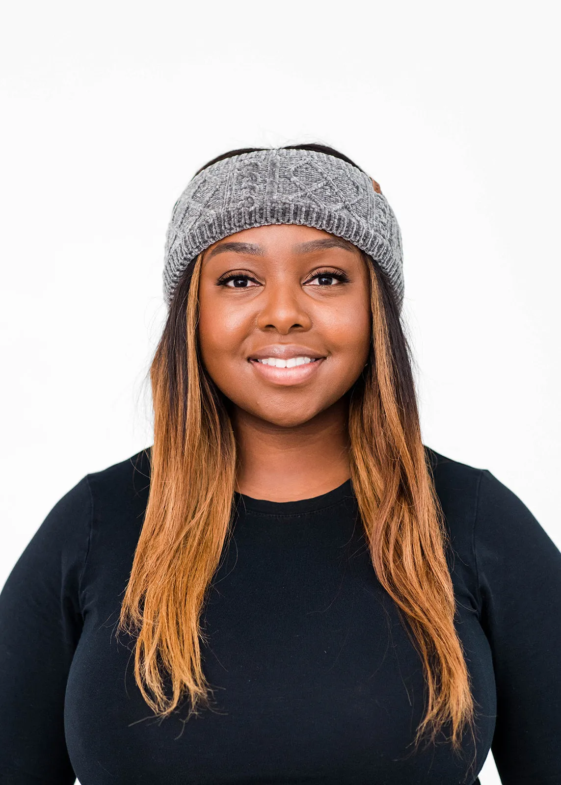 Recycled Headband - Chenille Knit Charcoal