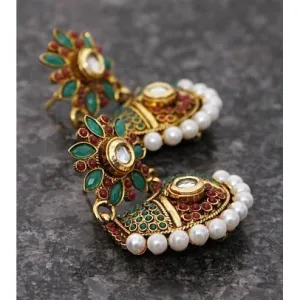 Red & Green Embellished Earrings