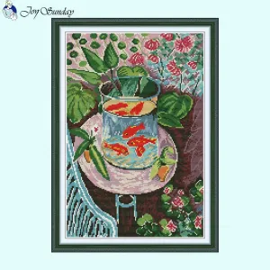 Red Fish Cross Stitch Embroidery Kits