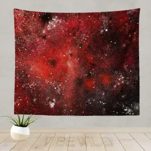 Red Galaxy Craters Tapestry