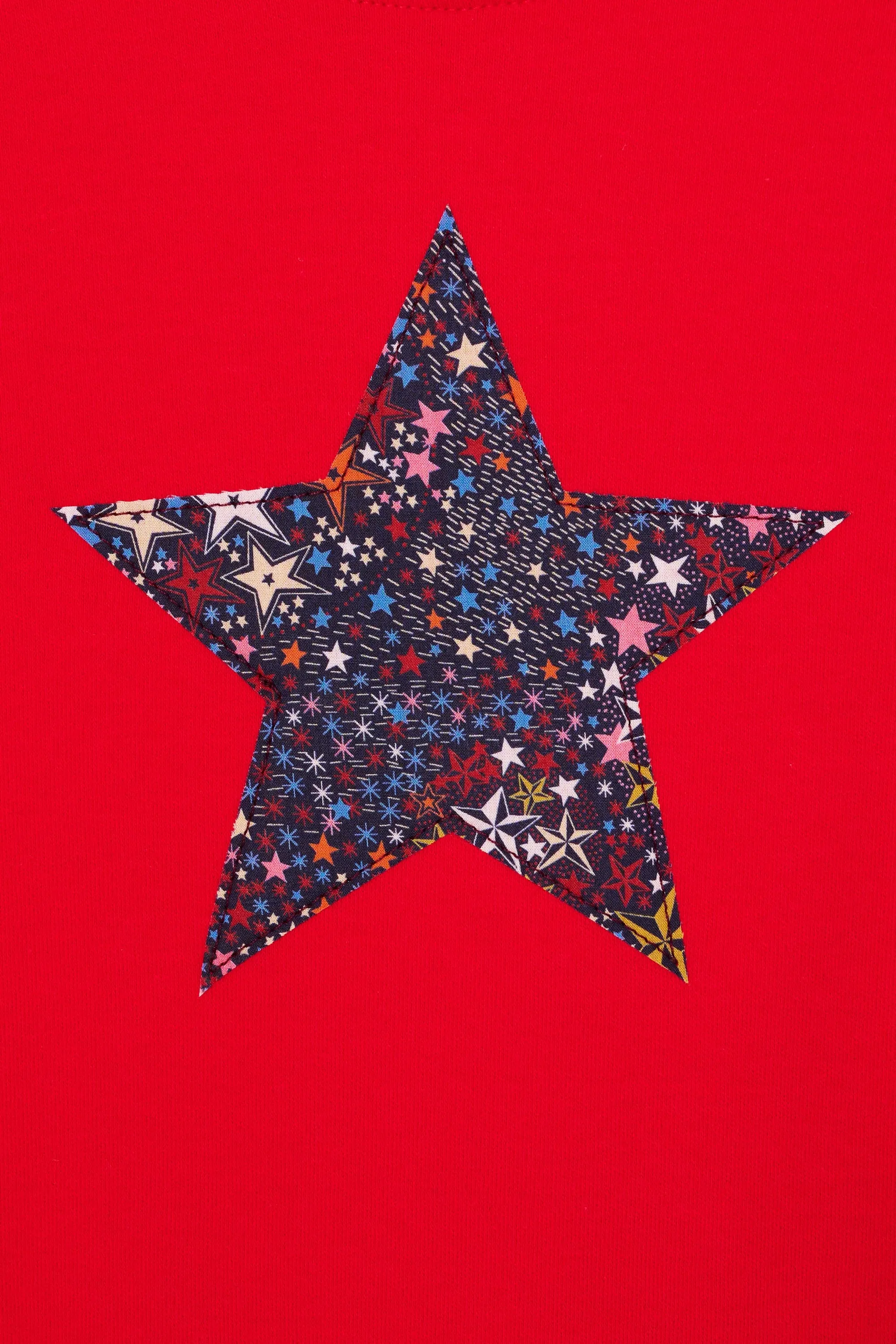 Red Star T-Shirt in Adelajda's Wish Liberty Print